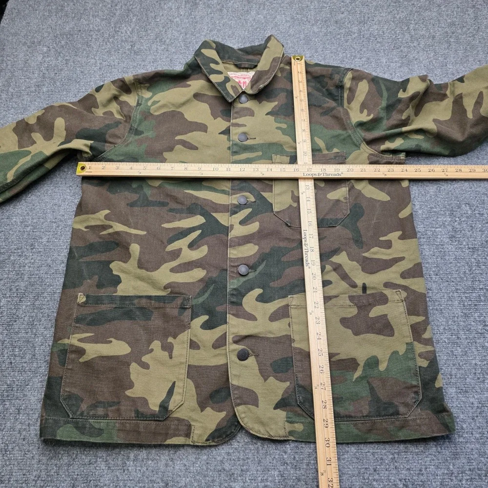 Levi's Camo Chore Coat Mens XL Green Camouflage Canvas Work Utility Field Jacket - Picture 4 of 9